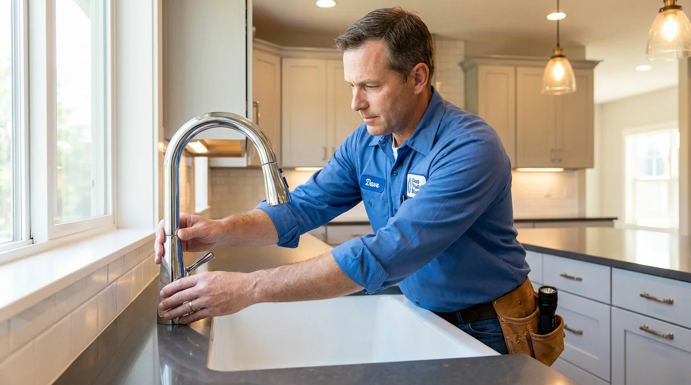 Kitchen faucet installation by Johns Plumbing LLC in Yuba City