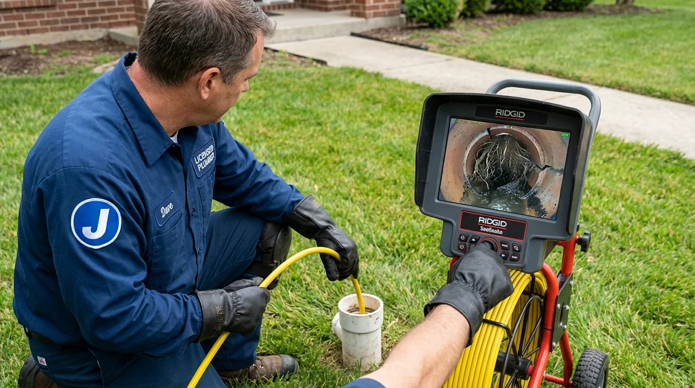Sewer camera inspection being performed by Johns Plumbing LLC in Yuba City